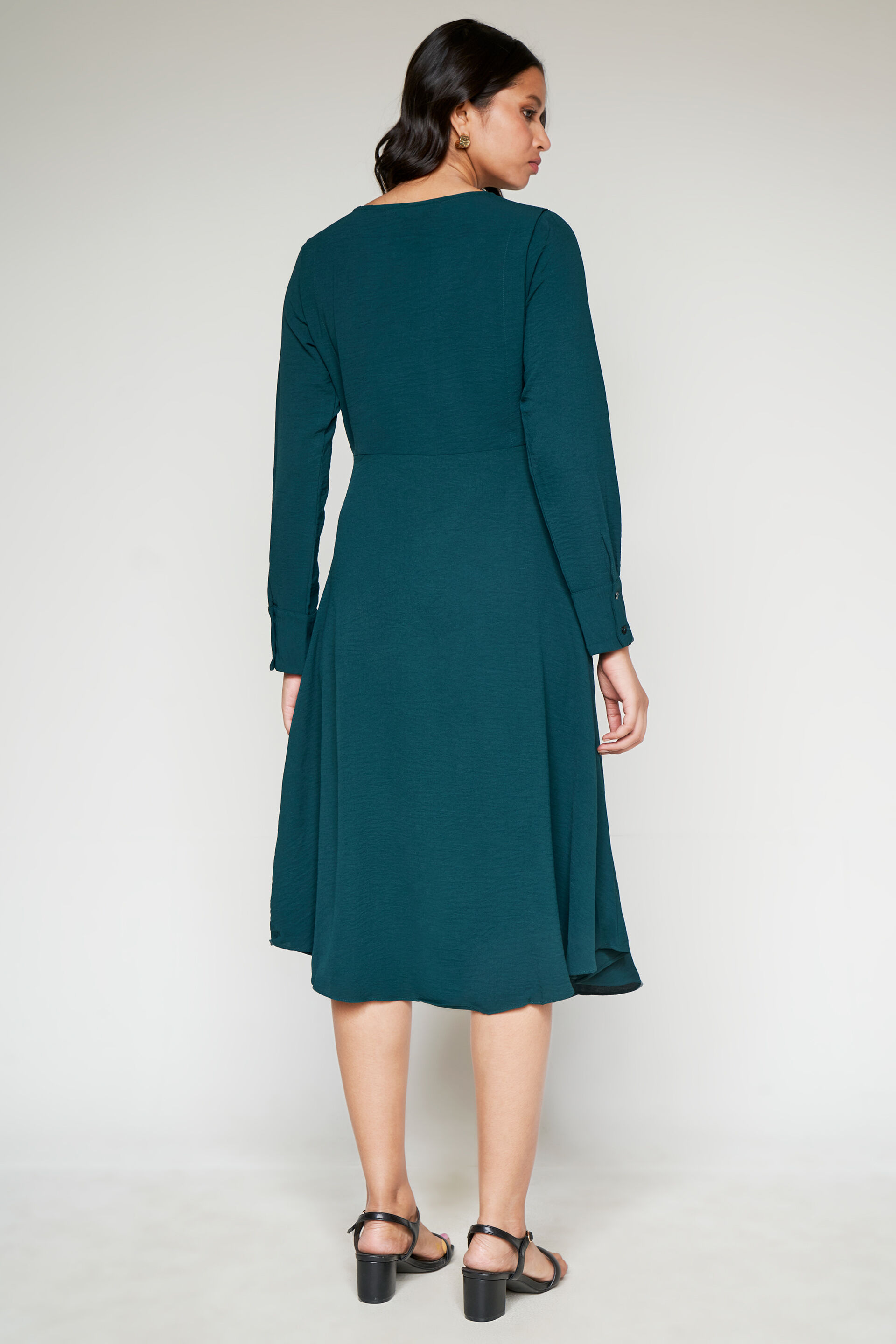 Emerald Green Flared Dress, Emerald Green, image 5